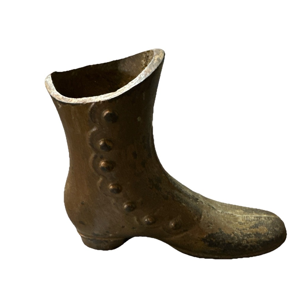 Antique Ladies Boot  Iron Door Stop in  Good condition 6" X 6 1/2"